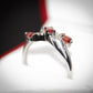 Stunning 9 Carat White Gold and Red Diamond Ring Size P 1/2 Pre-Owned Great Gift