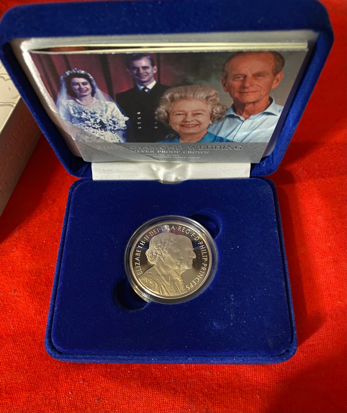 2007 Royal Mint Silver Proof £5 Diamond Wedding Anniversary Cased With COA