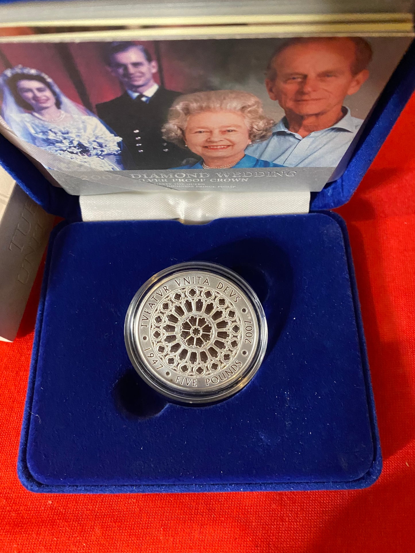 2007 Royal Mint Silver Proof £5 Diamond Wedding Anniversary Cased With COA