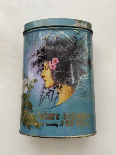 Vintage Empty Bohemian Style Postcards Tin Collectable Advertising