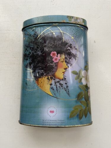 Vintage Empty Bohemian Style Postcards Tin Collectable Advertising