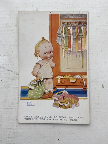 Vintage Mabel Lucie Attwell Postcard Postmarked Oct 1929 Wot On Earth To Wear