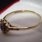 Beautiful 9 Carat Gold Blue Stone and White Sapphire Ring Pre-Owned Size N 1/2