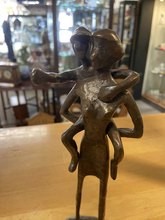 Bronze Figure of Mother and Child Sculpture Ornament Collectable Gift Idea