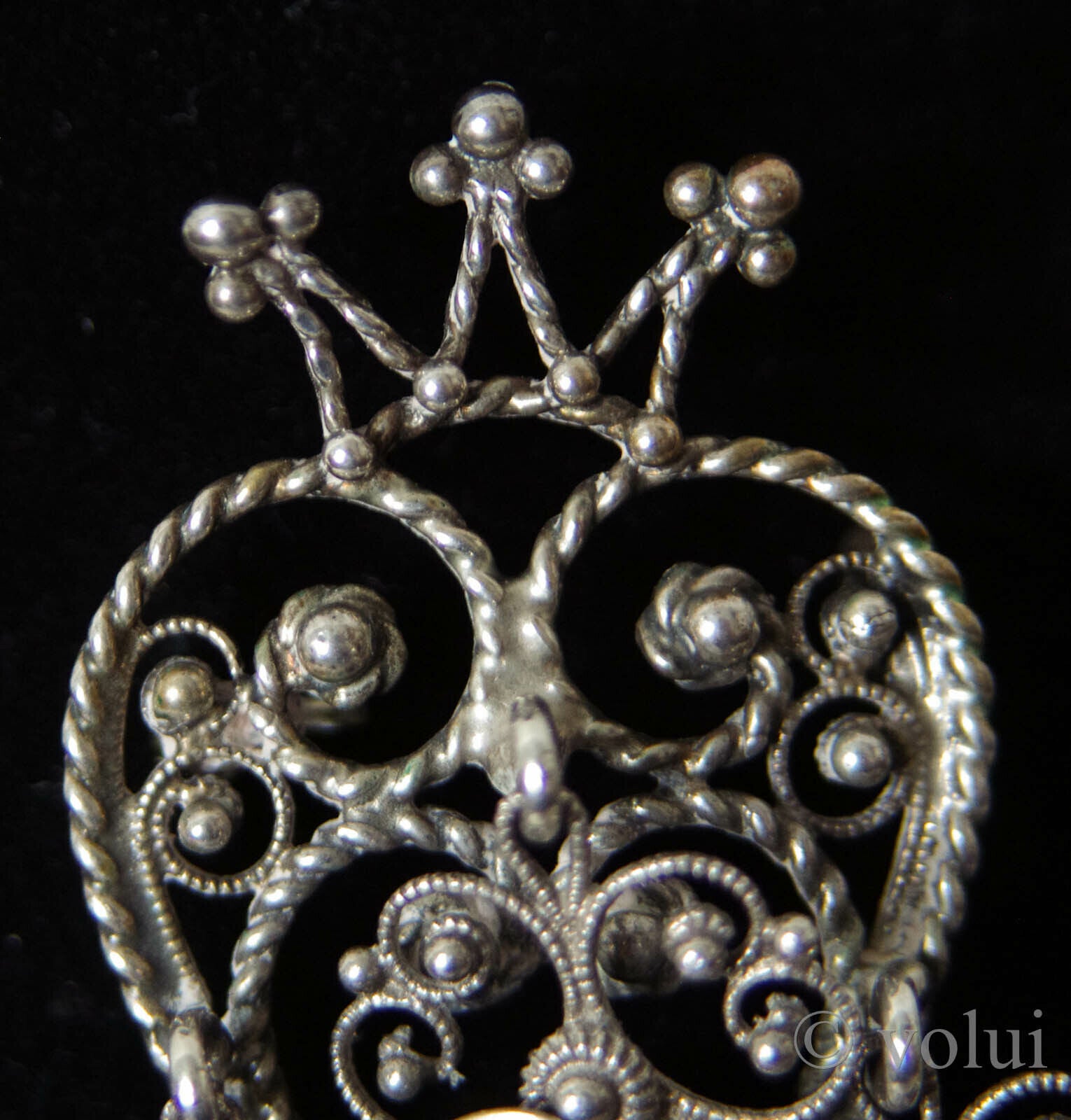 Wedding Jewellery Brooch Heart Shape Sylvsmidja of Voss Norway Silver Crowned 