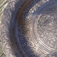 Beautiful Antique Copper Bowl Dish Plate Asian Floral and Leaf Decoration 