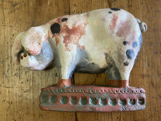 Teracotta Pig Hanging Wall Plaque Sign Indoor Decoration Ornament Handcrafted