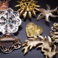 Collection of 10 Vintage Costume Jewellery Brooches Floral Leaf Feather 