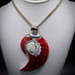 Stunning Statement Piece 925 Sterling Silver Mounted Shell Pendant and Necklace