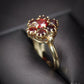 Beautiful 9ct Gold and Garnet Cluster Ring Size M 1/2 Pre-Owned Jewellery