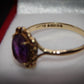 Pretty 9 Carat Gold Amethyst Dress Ring Size S 1/2 Pre-Owned Great Gift Idea