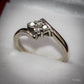 Beautiful Diamond 9 Carat White Gold Crossover Ring Size M1/2 Pre-Owned