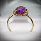 Pretty 9 Carat Gold Amethyst Dress Ring Size S 1/2 Pre-Owned Great Gift Idea
