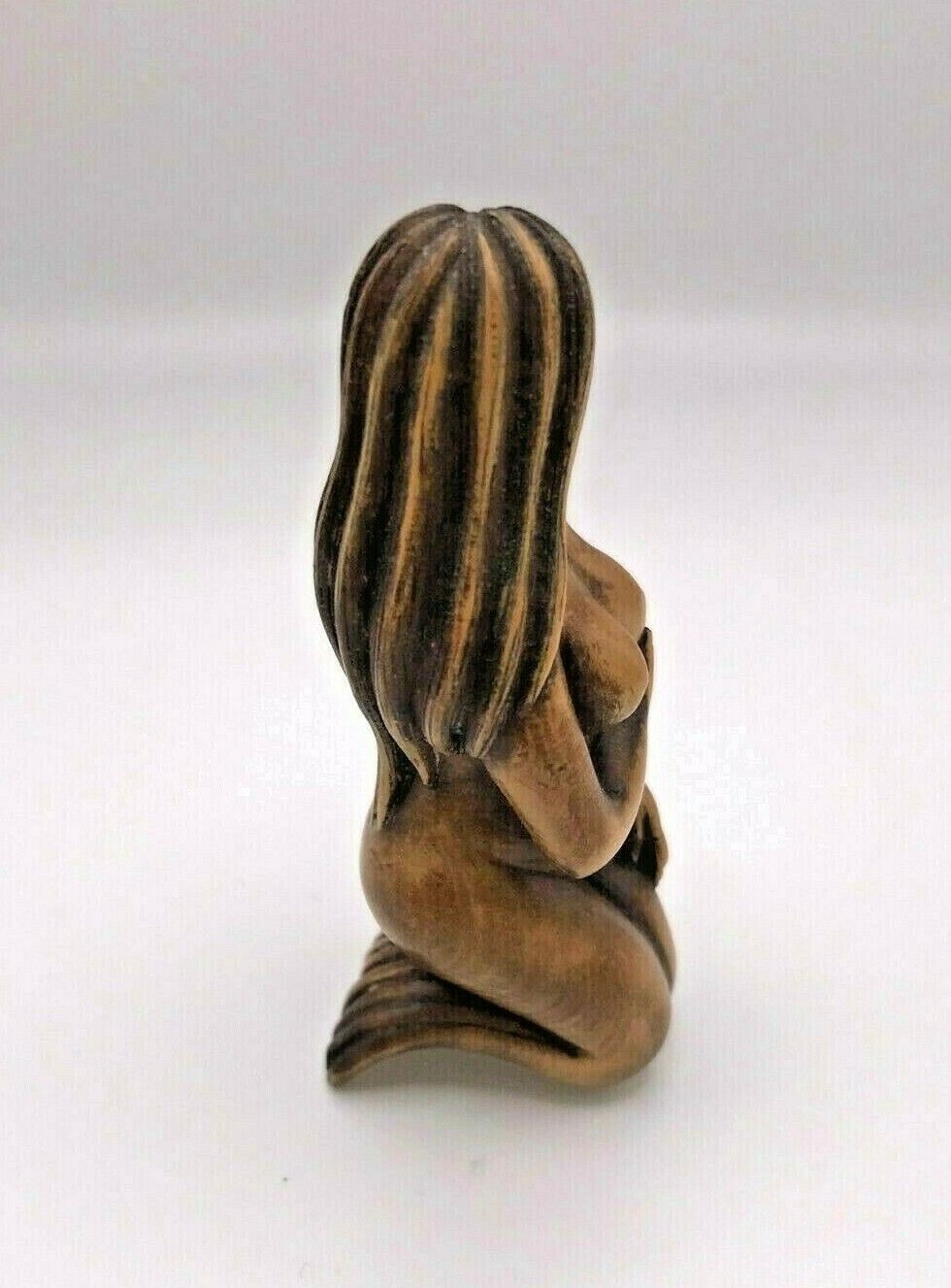 Beautiful Vintage Japanese Wooden Mermaid Netsuke Collectable