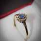 Beautiful 9 Carat Gold Blue Stone and White Sapphire Ring Pre-Owned Size N 1/2