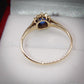 Beautiful 9 Carat Gold Blue Stone and White Sapphire Ring Pre-Owned Size N 1/2