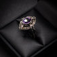 Attractive Silver Ring With Purple Stone In Celtic Style Size N Pre-Owned