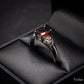 Beautiful Silver Ring With Red Stone and Attractive Shoulder Size R Pre-Owned