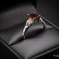 Beautiful Silver Ring With Red Stone and Attractive Shoulder Size R Pre-Owned