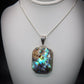 Eyecatching 925 Sterling Silver Mounted Paua Shell Pendant and Chain
