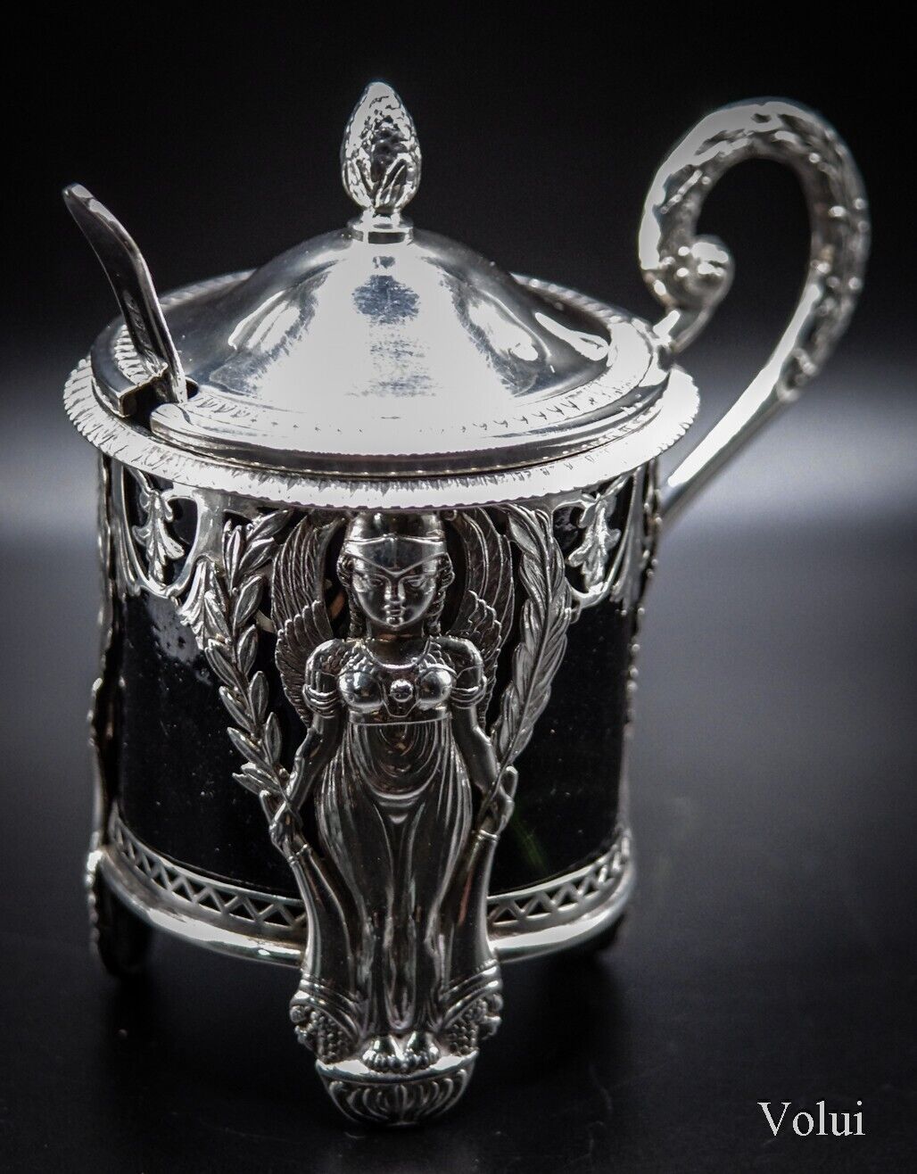 Stunning Denis Garreau Antique .950 Silver French Mustard Pot