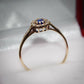 Beautiful 9 Carat Gold Blue Stone and White Sapphire Ring Pre-Owned Size N 1/2