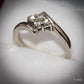 Beautiful Diamond 9 Carat White Gold Crossover Ring Size M1/2 Pre-Owned