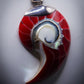 Stunning Statement Piece 925 Sterling Silver Mounted Shell Pendant and Necklace
