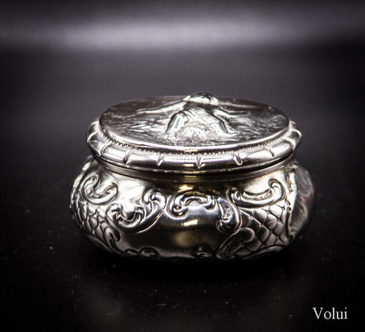 Antique 19th Century Dutch Silver Snuff Box Hinged Lid Beautifully Decorated