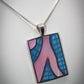 Unusual and Eyecatching 925 Sterling Silver Mounted Pendant and Chain Great Gift