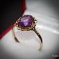 Pretty 9 Carat Gold Amethyst Dress Ring Size S 1/2 Pre-Owned Great Gift Idea