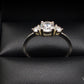 Attractive Silver Ring With Three Stones Pre-Owned Great Gift Idea