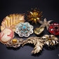 Collection of 10 Vintage Costume Jewellery Brooches Floral Leaf Feather 