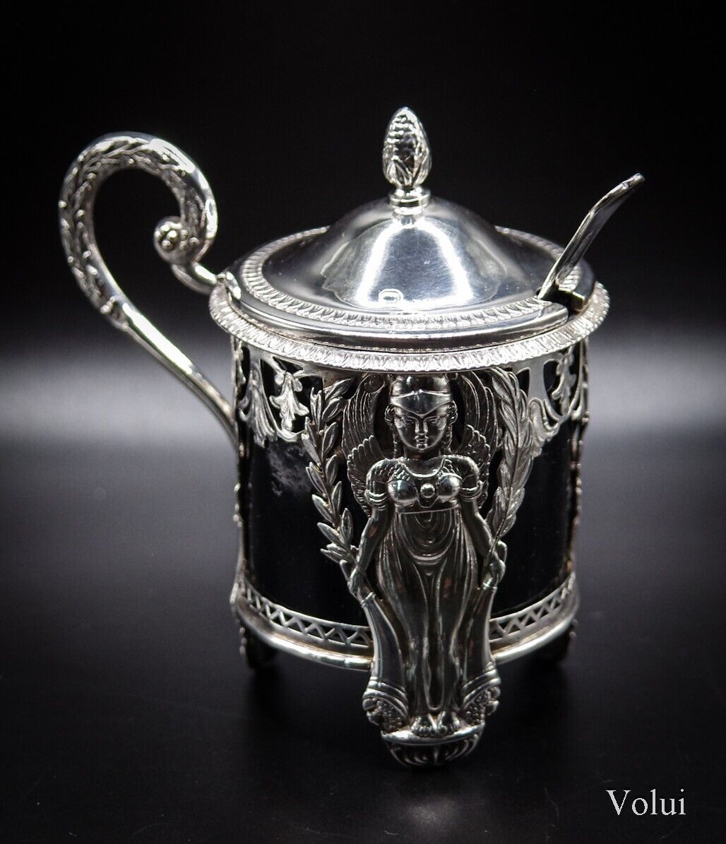 Stunning Denis Garreau Antique .950 Silver French Mustard Pot