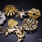 Collection of 10 Vintage Costume Jewellery Brooches Floral Leaf Feather 