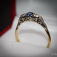 Beautiful 18 Carat Gold Sapphire and Diamond Ring Size O 1/2 Pre-Owned