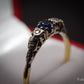 Beautiful 18 Carat Gold Sapphire and Diamond Ring Size O 1/2 Pre-Owned